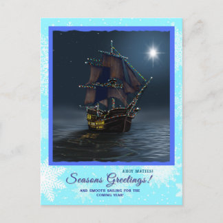 Pirate Sailing Ship Christmas Nautical Ocean card