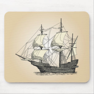 Pirate Sailing Ship Mouse Mat