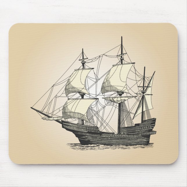 Pirate Sailing Ship Mouse Mat (Front)
