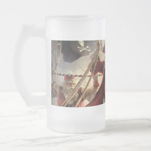 Pirate Santa Frosted Glass Beer Mug