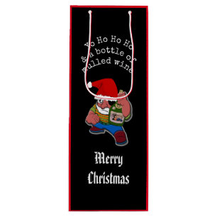 Pirate Santa Funny Mulled Wine Christmas Wine Gift Bag