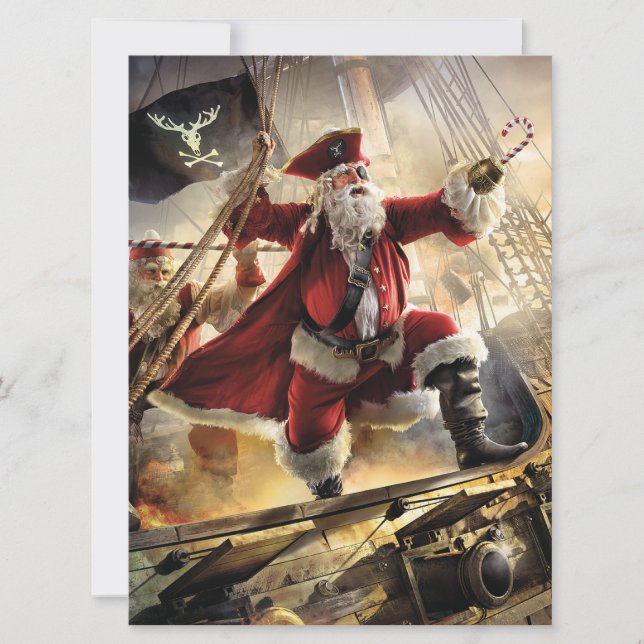 Pirate Santa Holiday Card (Front)