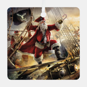 Pirate Santa Metal Tree Decoration