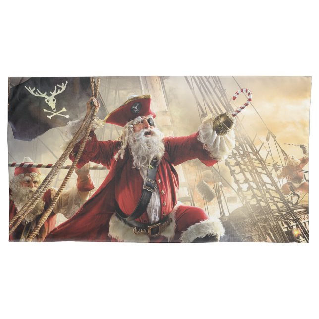 Pirate Santa Pillowcase (Front-Left)