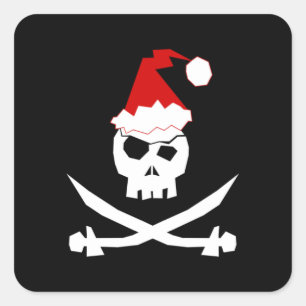 Pirate Santa Square Sticker