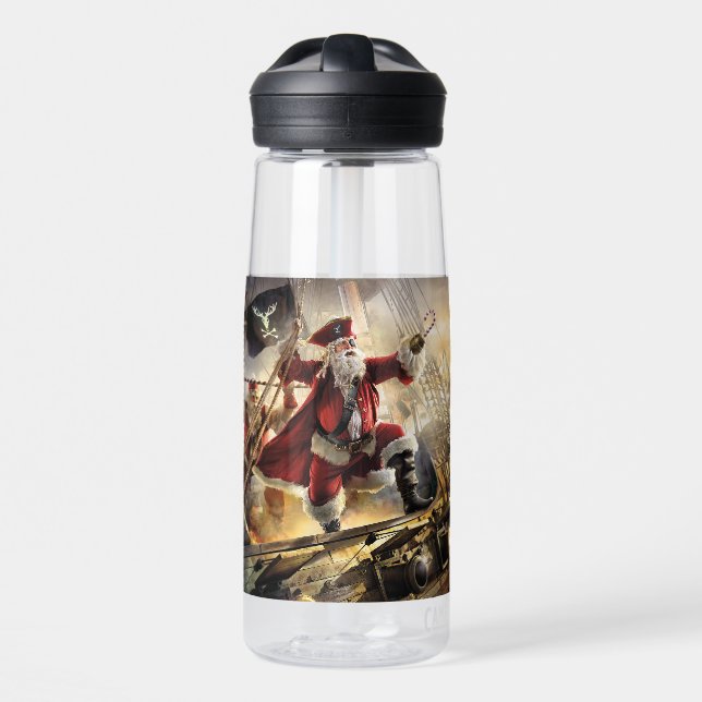 Pirate Santa Water Bottle (Front)