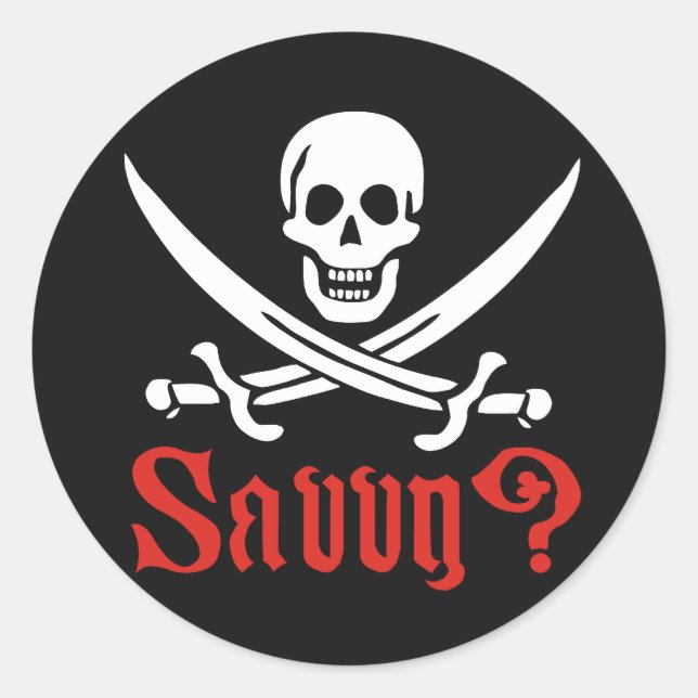 Pirate Savvy Classic Round Sticker (Front)