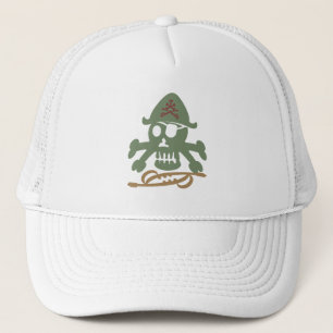 PIRATE SEVEN SKULL BY MASANSER PIXELAT TRUCKER HAT