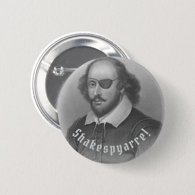 Pirate Shakespeare -  6 Cm Round Badge (Front & Back)