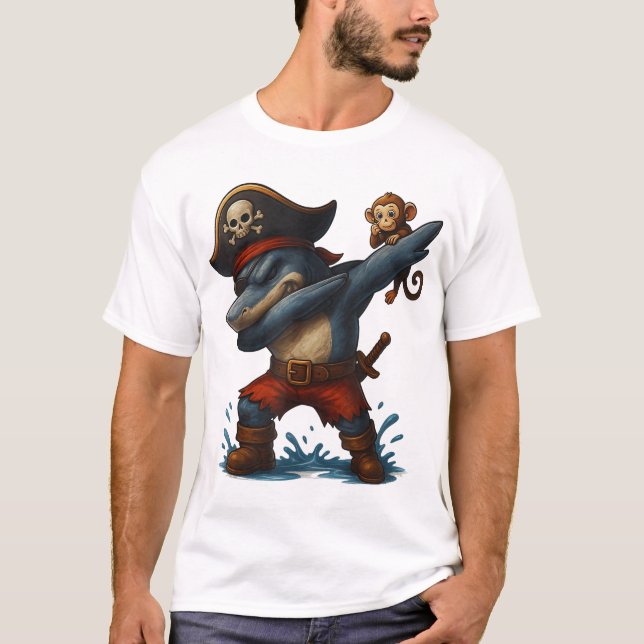 Pirate Shark Dab Kids Costume Cartoon  T-Shirt (Front)