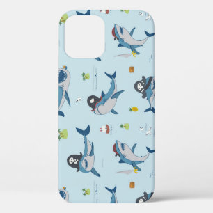 Pirate Shark Doodle Illustration iPhone 12 Case