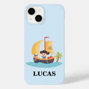 Pirate Ship Ahoy-Matey Kids Personalised Case-Mate iPhone 14 Case