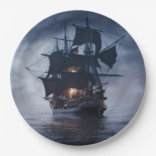 Pirate ship and castle paper plate