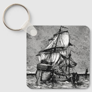 Pirate Ship and Galleon Key Ring