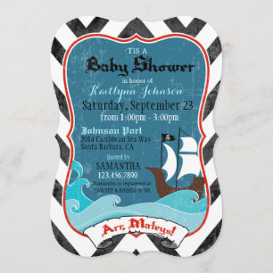 Pirate Ship and Ocean Baby Shower Invitation