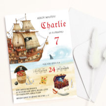 Pirate ship and treasure chest Kids Birthday