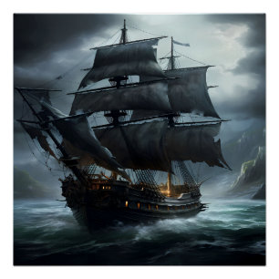 Pirate Ship Art Series - First Edition #10 Poster