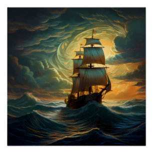 Pirate Ship Art Series - First Edition #16 Poster