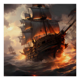 Pirate Ship Art Series - First Edition #20 Poster