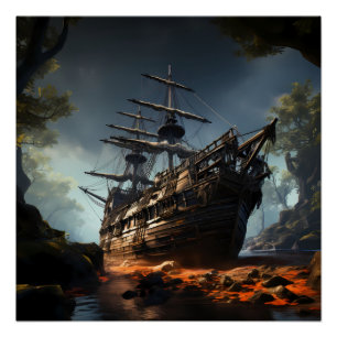 Pirate Ship Art Series - First Edition #23 Poster