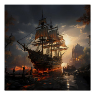 Pirate Ship Art Series - First Edition #37 Poster