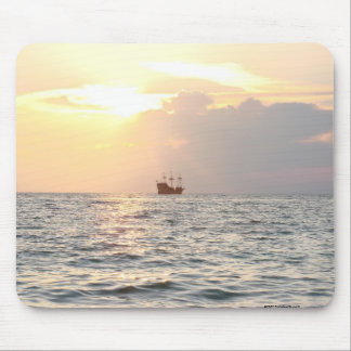 Pirate Ship at Sunset Mouse Mat
