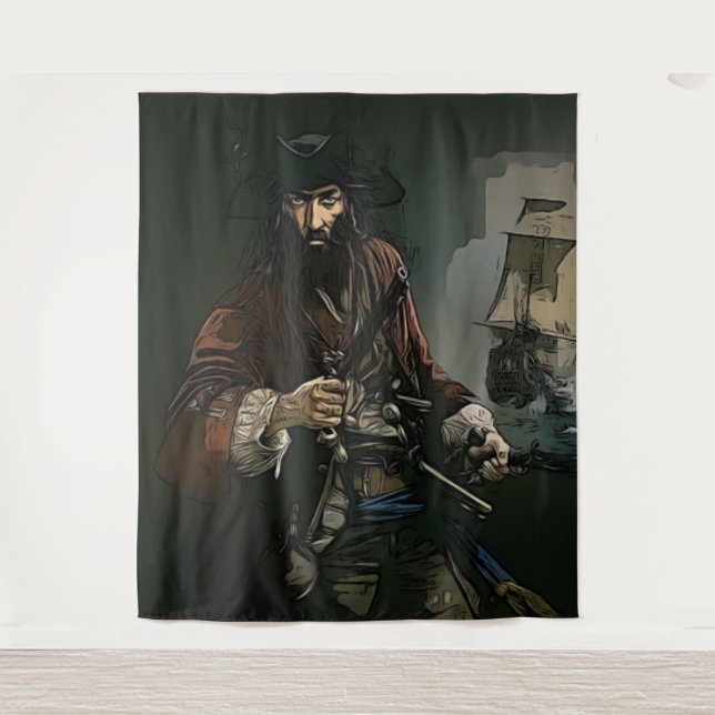 PIRATE SHIP BACKGROUND  TAPESTRY (Front)
