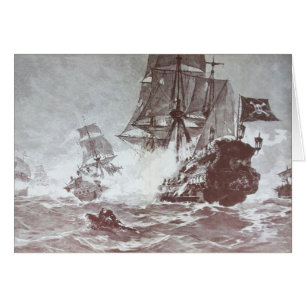 PIRATE SHIP BATTLE / ANTIQUE PIRATES TREASURE MAPS