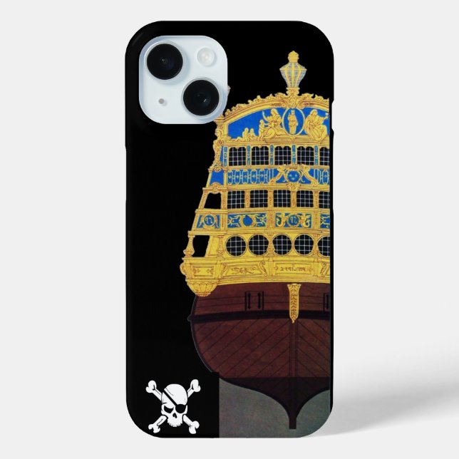 PIRATE SHIP BATTLE / ANTIQUE PIRATES TREASURE MAPS Case-Mate iPhone CASE (Back)
