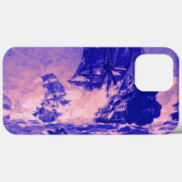 PIRATE SHIP BATTLE IN BLUE PINK 