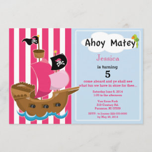 Pirate Ship Birthday Invitation