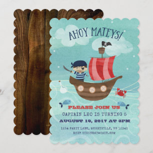 Pirate Ship Birthday Invitation