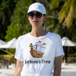 Pirate Ship Birthday Name & Age Women's  T-Shirt
