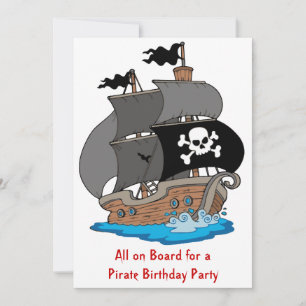 Pirate Ship Birthday Party Invitation