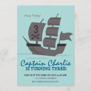 Pirate Ship Birthday Party Invite