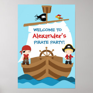 Pirate Ship Birthday Party Poster