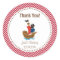 Pirate Ship Birthday Thank You Sticker Red