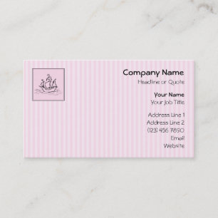 Pirate Ship. Black and Pink. Business Card