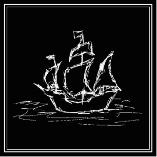 Pirate Ship. Black and White Galleon. Standing Photo Sculpture