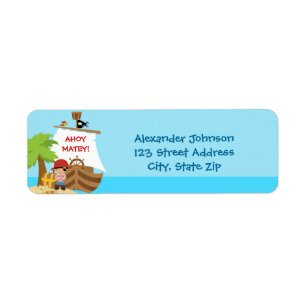 Pirate Ship Boy Birthday Return Address Labels