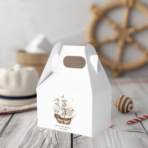 Pirate Ship Brown Nautical Theme Birthday Favour Box