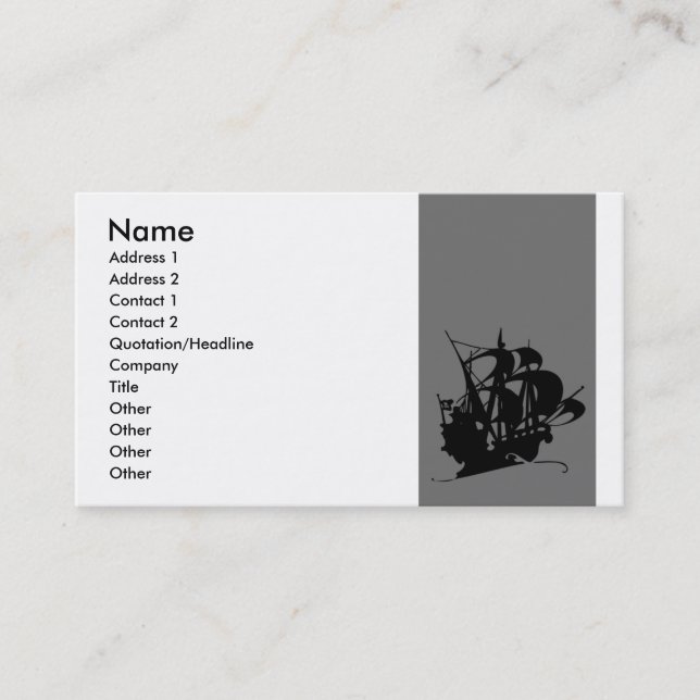 Pirate Ship Business Card (Front)