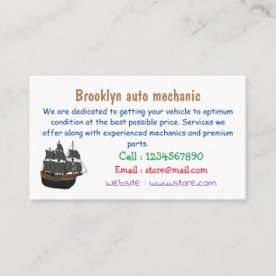 Pirate ship cartoon illustration business card