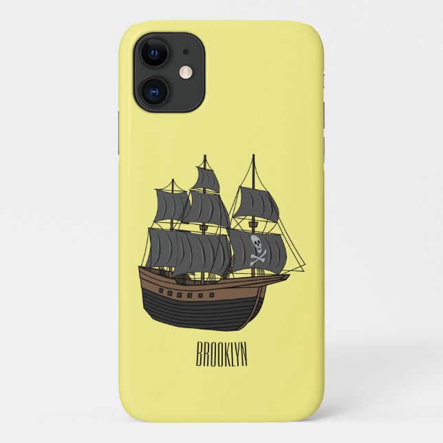 Pirate ship cartoon illustration  Case-Mate iPhone case (Back)