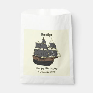 Pirate ship cartoon illustration favour bags
