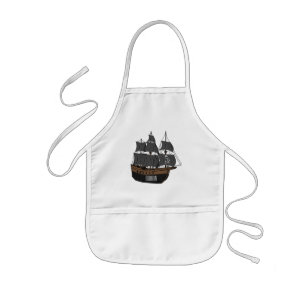 Pirate ship cartoon illustration kids apron