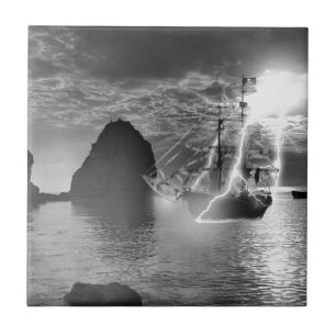 Pirate Ship Catalina Island Lightning Tile