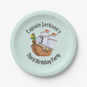 Pirate Ship Children's Birthday Party Paper Plate