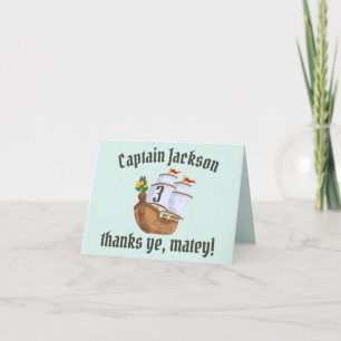 Pirate Ship Children's Birthday  Thank You Card