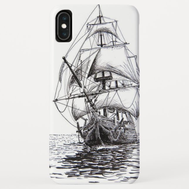 Pirate Ship Drawing Case-Mate iPhone Case (Back)